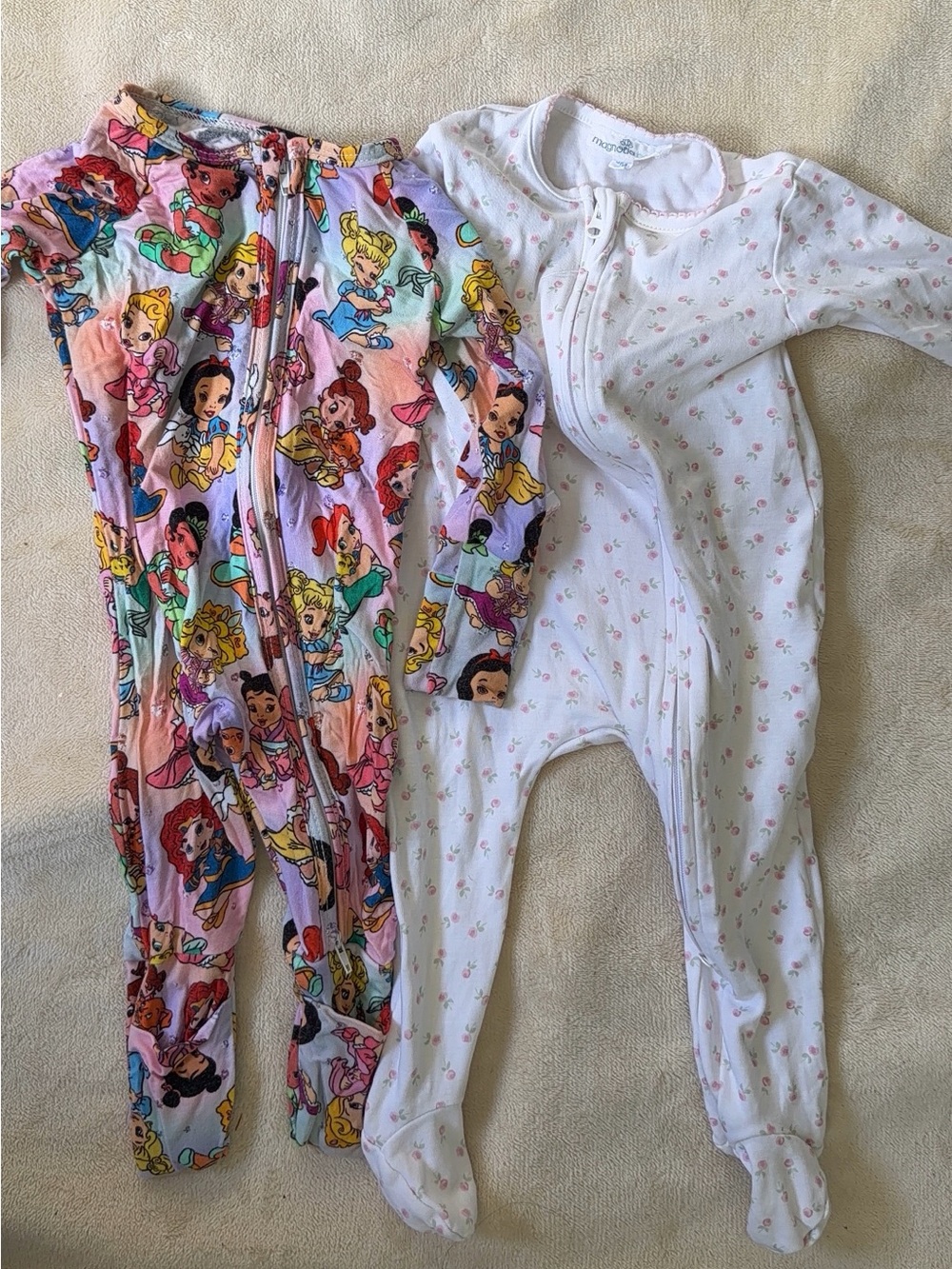 Bundle of 2 Baby Girls Infant Footies